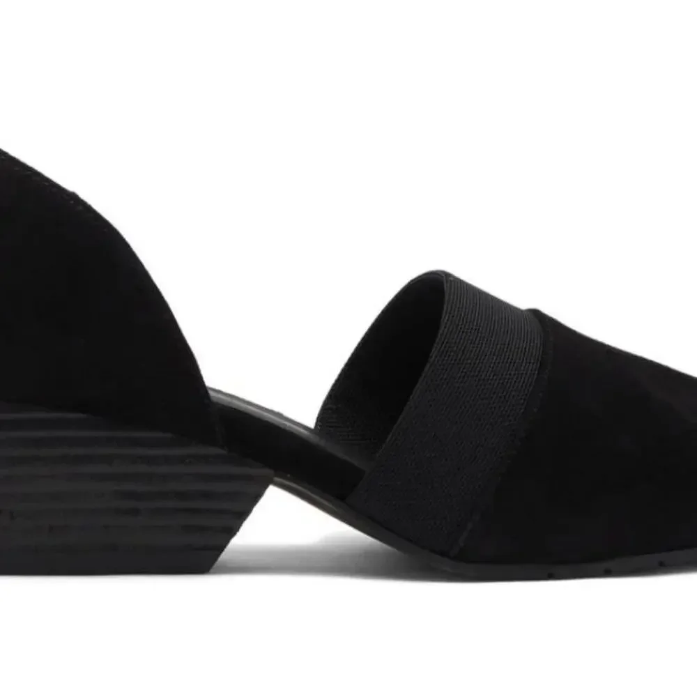 Eileen Fisher Hilly Wedge D’Orsay Black Suede Wedge Pumps Sz 7
